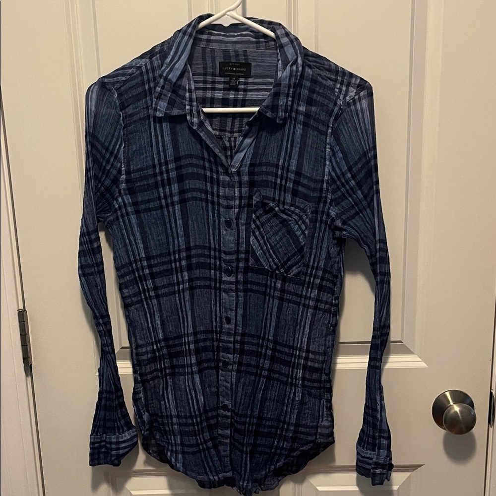 Lucky Brand Navy Checkered Shirt